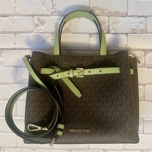 Michael Kors Brown and Green Satchel
